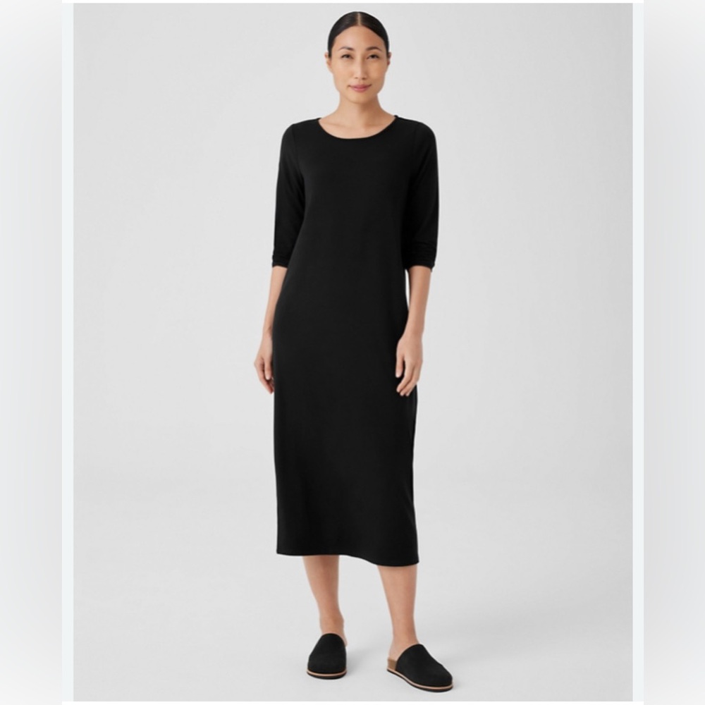 Garnet Hill Navy 3/4 Sleeve maxi dress XSmall